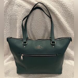 Coach Large Gallery Tote, Crossgrain, Dark Ivy, Leather Shoulderbag, excellent!